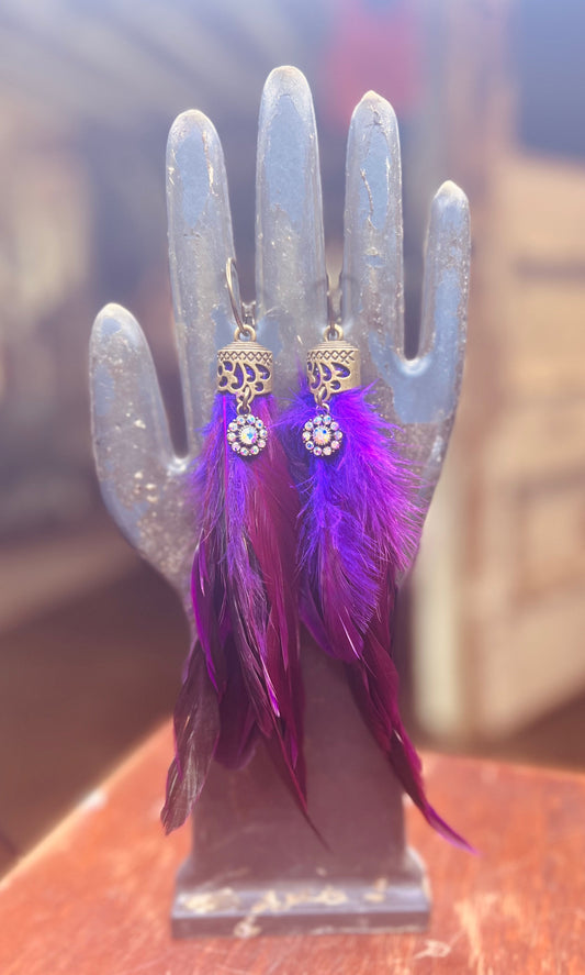 Feather Earring - Purple