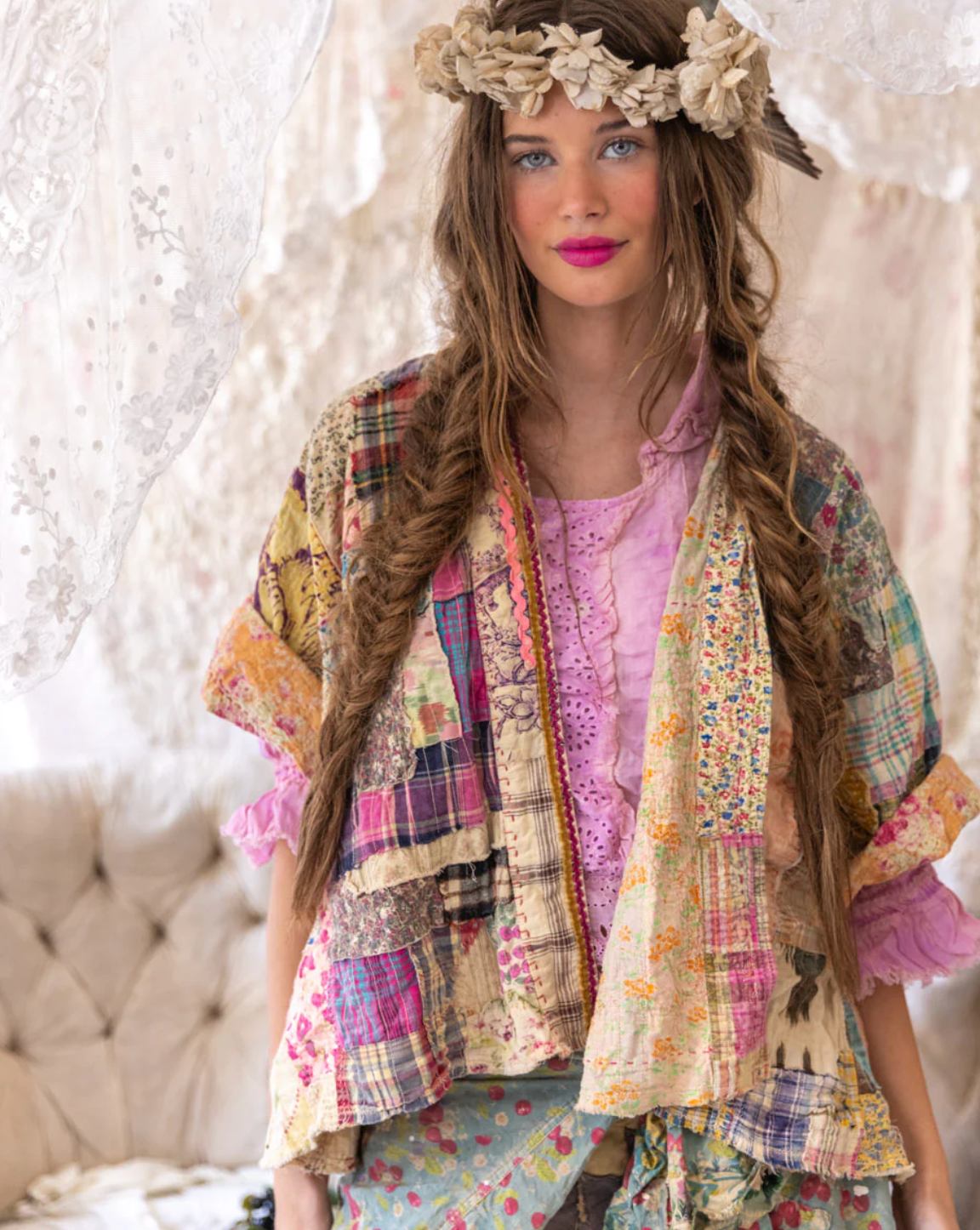 Patchwork Dekker Kimono- Madras Calico