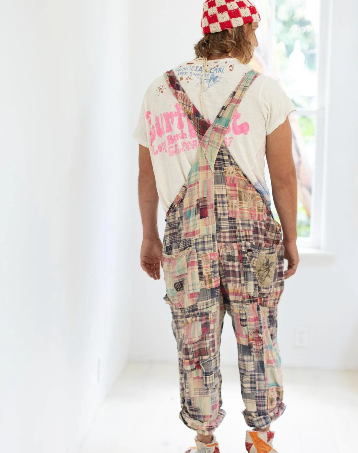 Patchwork Love Overalls- Madras Rainbow