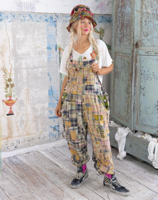 Patchwork Love Overalls- Madras Tropical