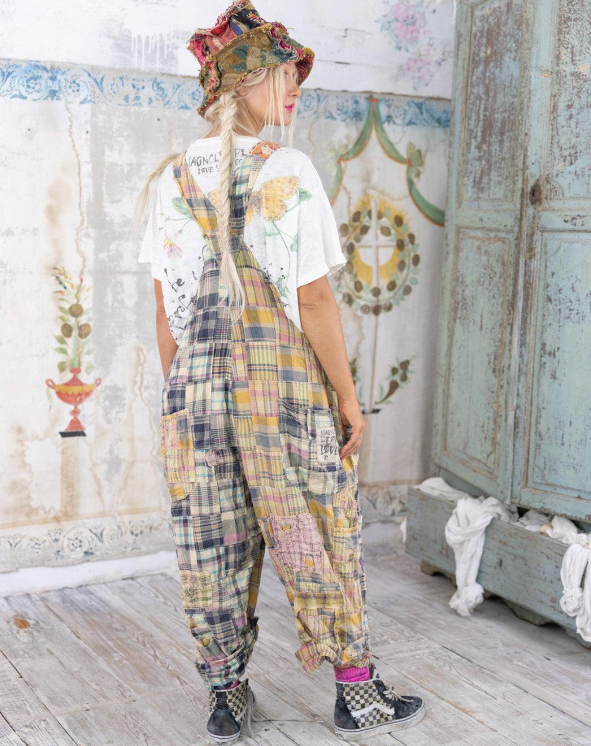 Patchwork Love Overalls- Madras Tropical