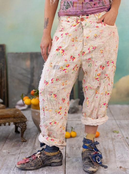 Cotton Linen Miner Pants - Circus Rose